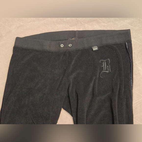 Y2K bcbg track suit pants with logo black terry cloth - Picture 2 of 5